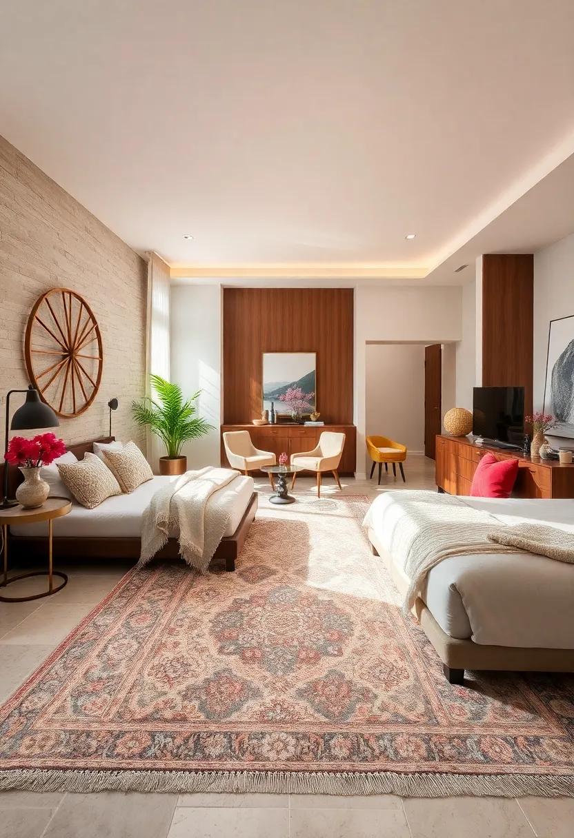 Designer‌ Rugs: Lay ⁢down large, elegant rugs⁤ that can define your ⁤space‌ and⁢ add a layer of ⁢comfort⁢ underfoot without compromising‍ on style