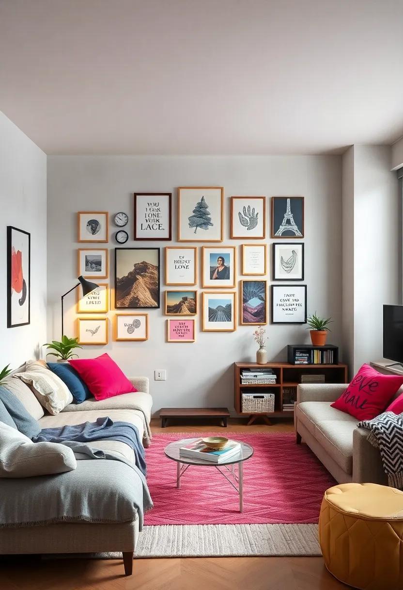 Gallery Wall:⁤ Showcase your personality and interests by ⁢curating a gallery​ wall with⁢ your favorite photos, art, and inspirational quotes