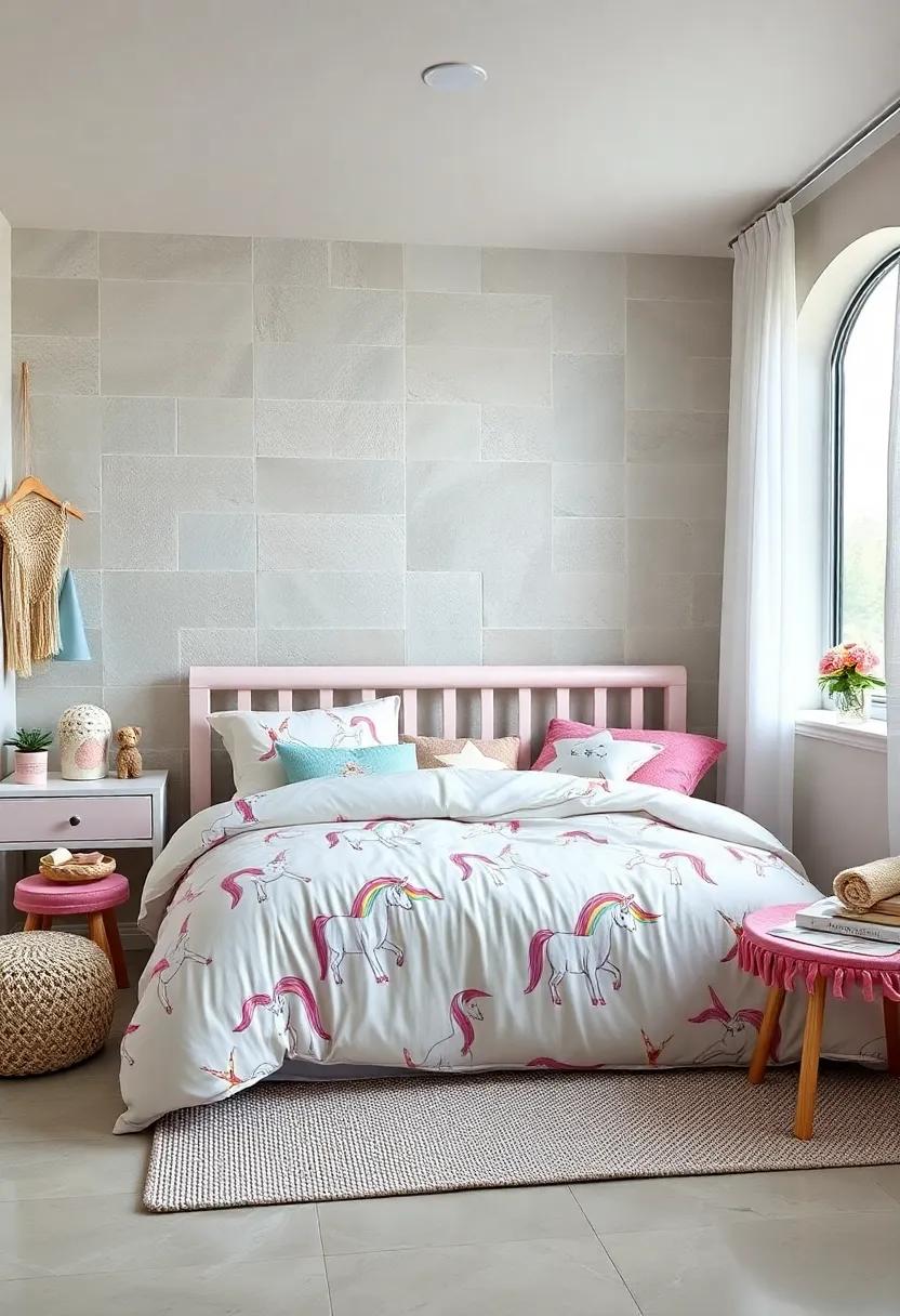 Dreamy Bedding Sets: Choose soft bedding adorned with unicorns and rainbows that will⁤ invite your little ‍girl into a world of dreams and comfort​ each night