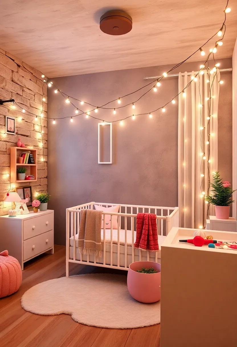 Enchanted Fairy ​Lights: Adorn the nursery ⁣with⁢ delicate fairy lights ​strung across the ceiling or around the crib, adding‌ sparkle and a magical ambiance