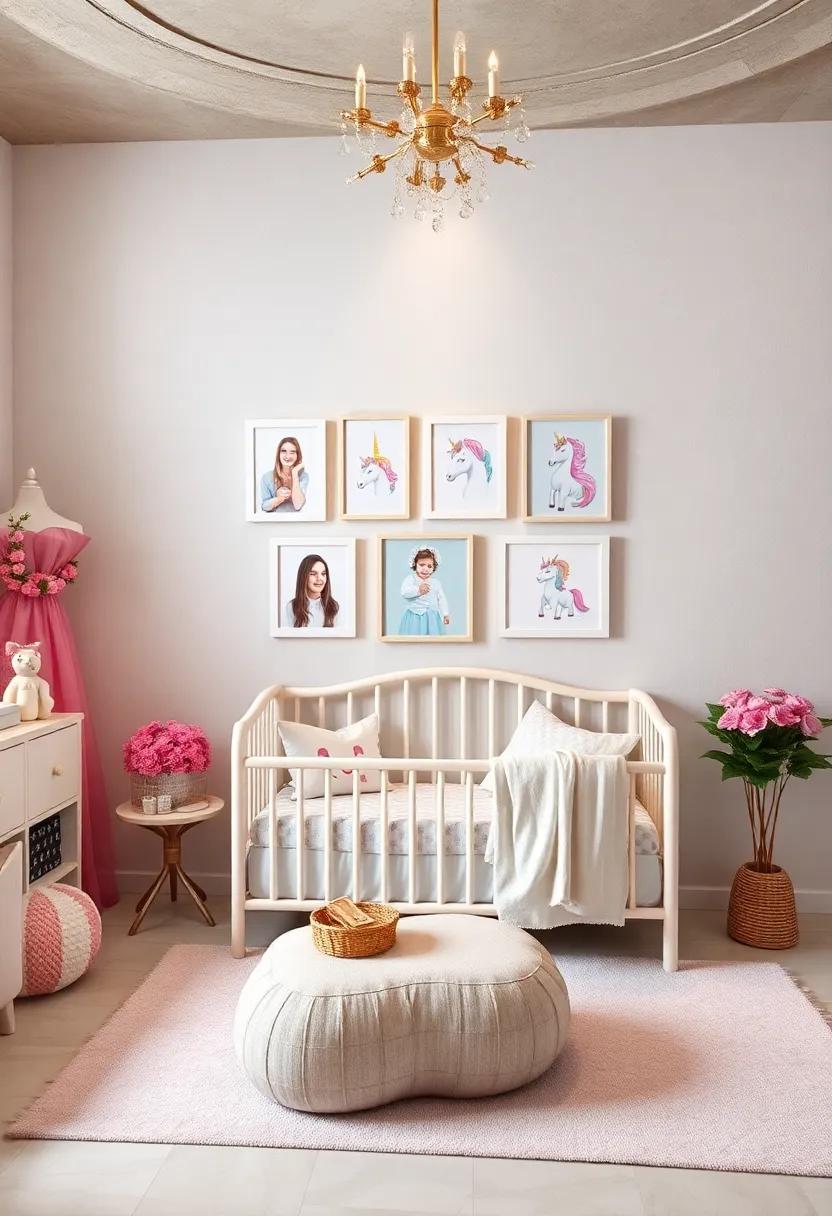 Enchanting Photo⁣ Gallery: Create a gallery wall displaying ⁣treasured family⁣ photos using frames decorated with unicorn motifs, adding warmth‍ and personal touches