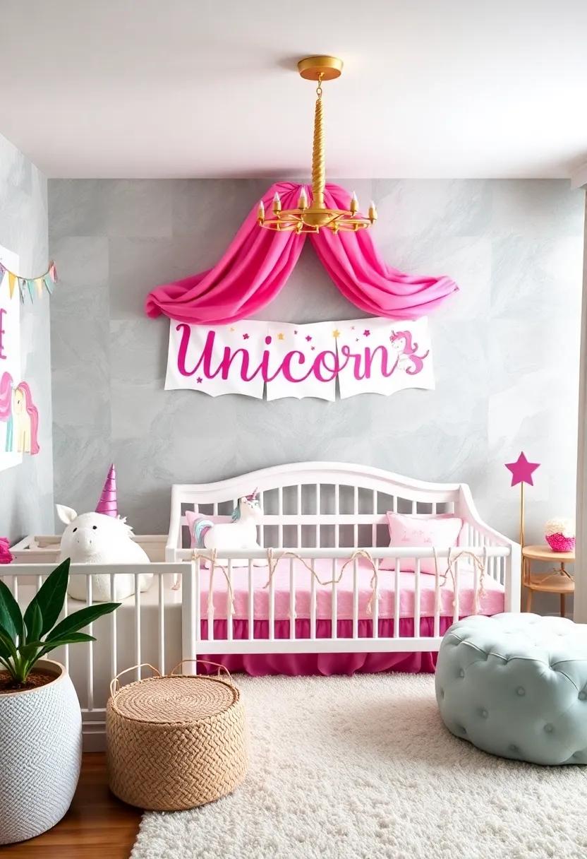Personalized Unicorn Name Banners:⁣ Customize a name banner featuring your child's‍ name in playful fonts accompanied ⁤by ⁣adorable unicorn illustrations​ to add a personal⁤ touch to their space