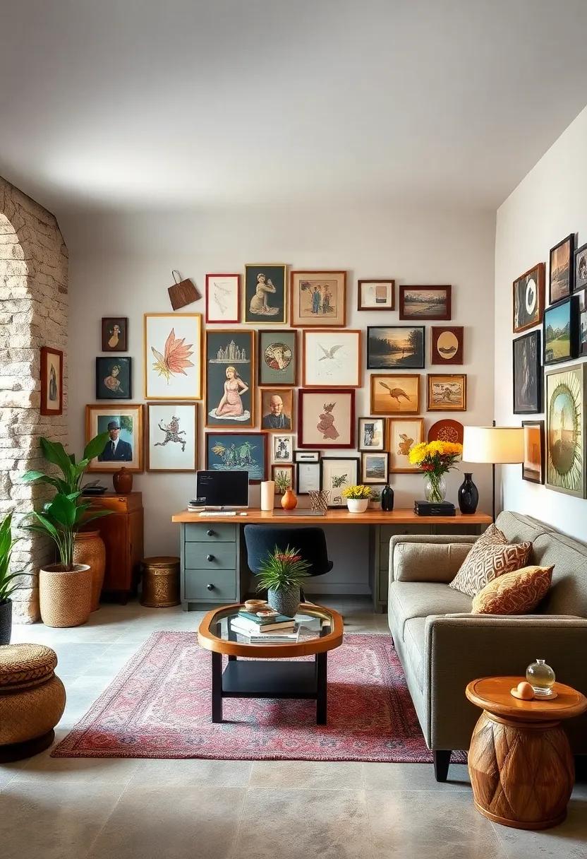 The Eclectic Gallery: Curate an inspirational wall filled with various ⁣art pieces, photographs, ‌and decorative items that ⁤reflect your personal journey and interests
