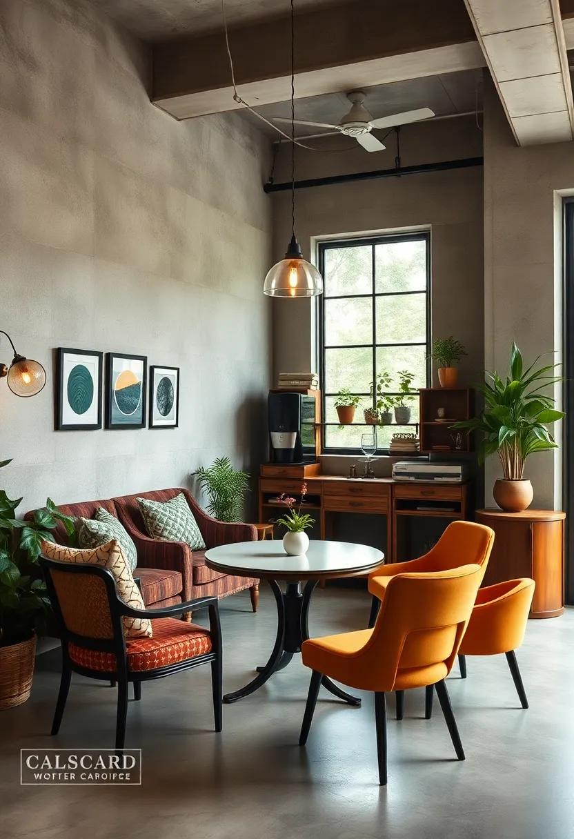 Retro Office Cafe: Set⁢ up your workspace like a vintage ⁢café, with café-style seating, a coffee station, and rustic decor for ⁣a cozy ambiance