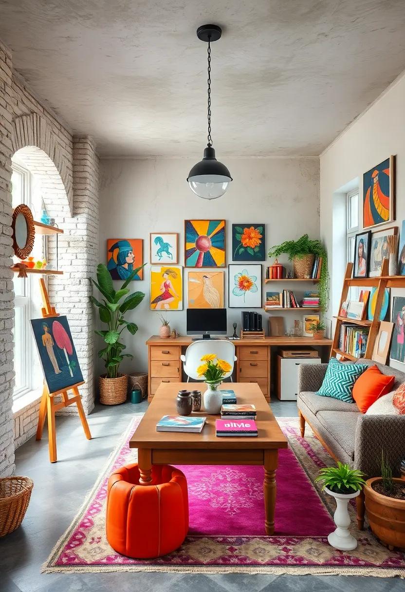 Artistic Haven: Create‌ a vibrant creative studio with easels,colorful artwork,and eclectic supplies,encouraging⁣ your⁤ artistic instincts to flow freely