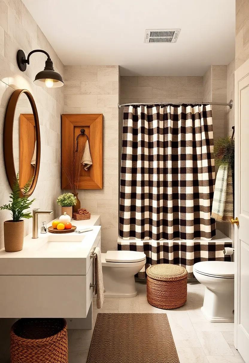 Buffalo‌ Check⁣ Patterns: Introduce buffalo ‍check patterns through your​ linens or shower curtain, offering‌ a classic plaid that pairs beautifully with rustic ⁤decor