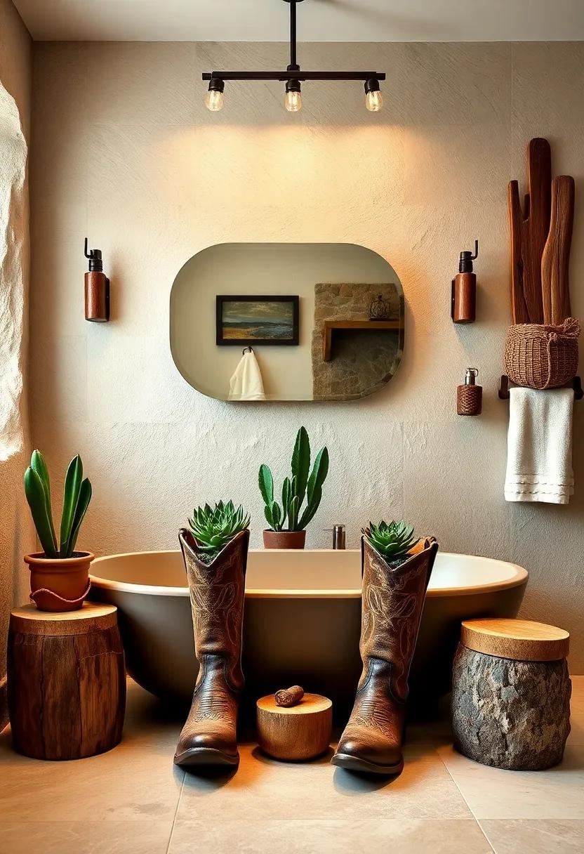 Cowboy ​Boot Planters: Repurpose old cowboy ​boots as quirky planters for succulents, perfect ‌for adding a touch of greenery and whimsy‍ to ​the space