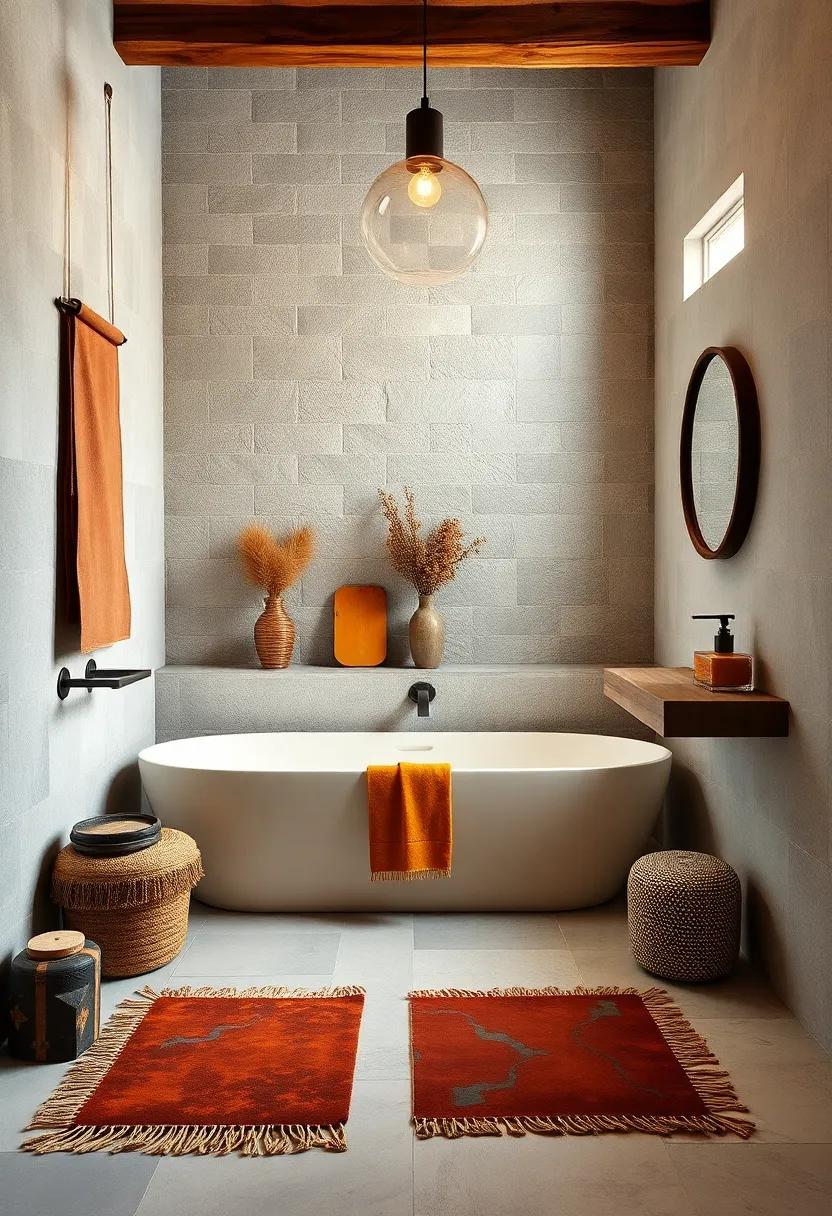Leather ​Accents: Use leather for bath mats or storage solutions, infusing a rugged, Western touch that’s both ‍chic and functional
