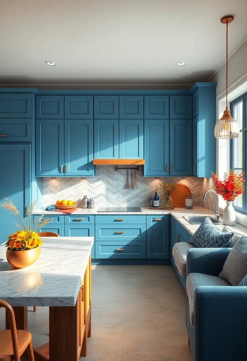 Adding Warmth: Natural Wood elements in Blue and White Kitchens