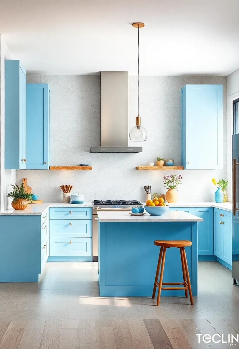 Experimenting with Color Gradients in a White and Blue ⁤Kitchen