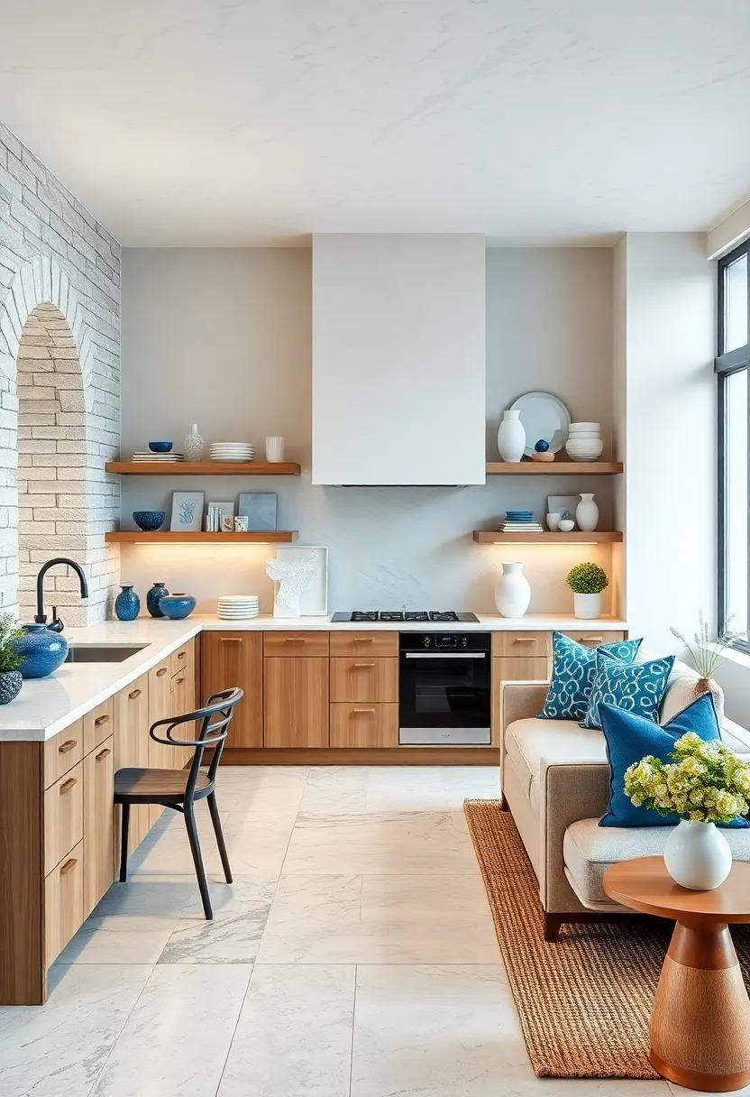 Incorporating open Shelving for ⁣Displaying White ⁤and Blue Decor