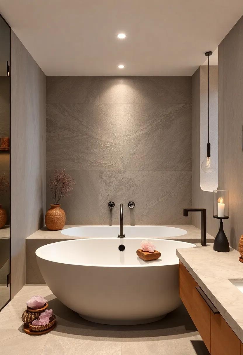 Healing Crystals: Integrate healing crystals,such as amethyst or rose quartz,to add positive energy and serenity to your ⁢bathroom decor