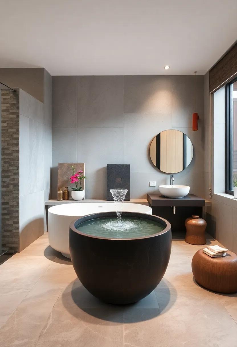 Indoor Water Feature: Consider a small water ‌fountain to provide soothing⁣ sounds, evoking a spa-like environment in your bathroom