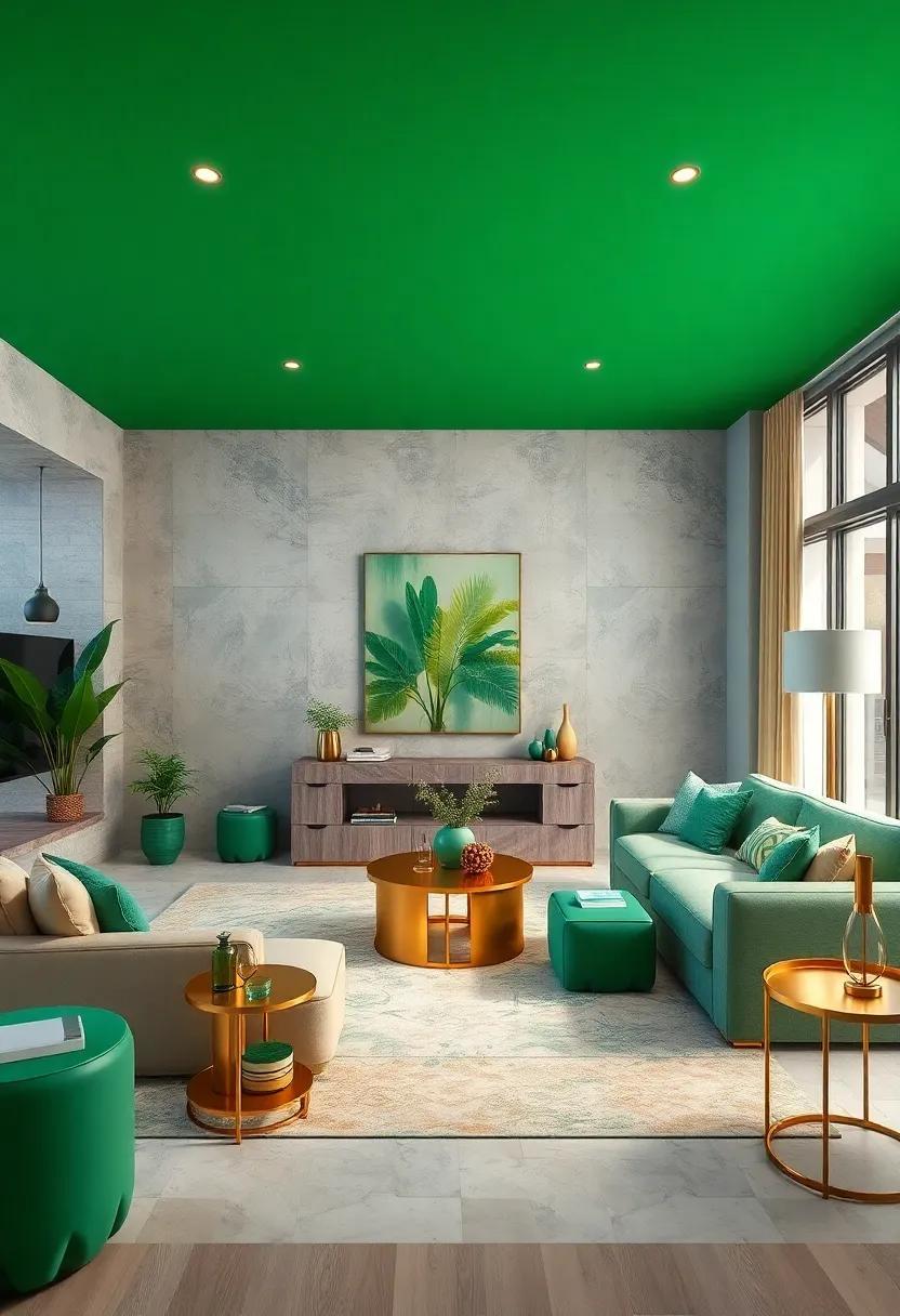 25 Stylish Ideas for Green and Gold Living Room Decor to Elevate Your Space