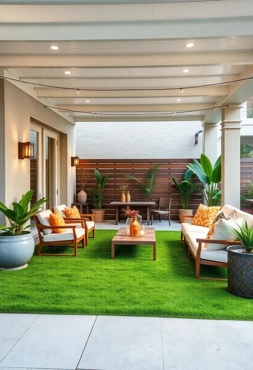 24 Inspiring Patio Design Ideas Featuring Lush Turf Grass for Your Outdoor Oasis