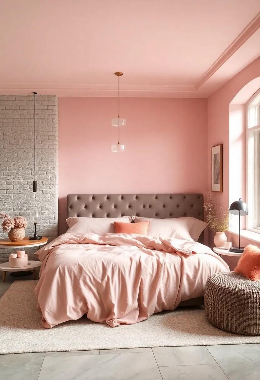 Soft Blush Pink: A delicate blush pink brings warmth and a gentle glow to any bedroom, creating an intimate space perfect for relaxation