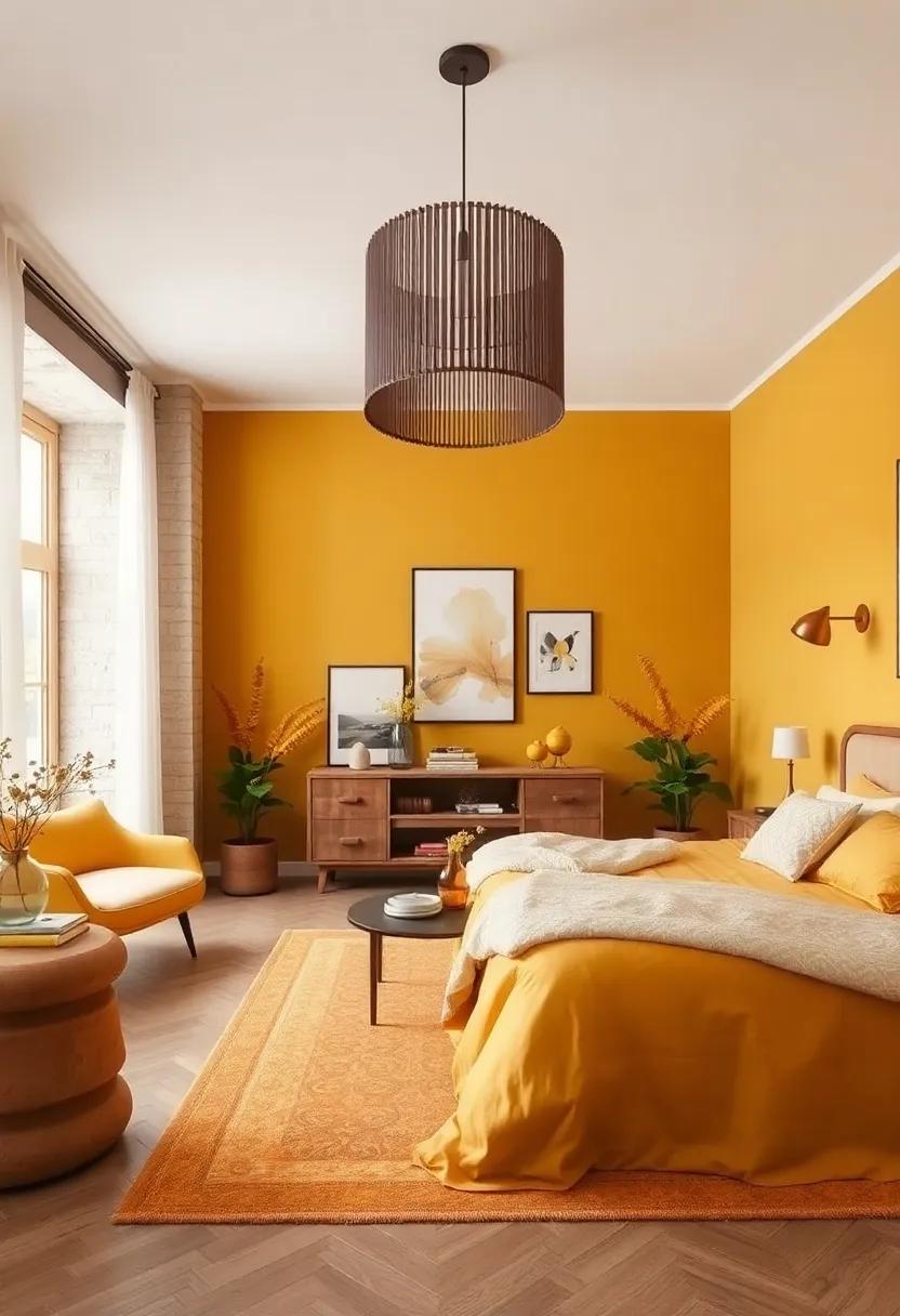 Muted Mustard: A cultivated mustard yellow can add a unique charm, bringing a sunny, energizing vibe to your romantic retreat