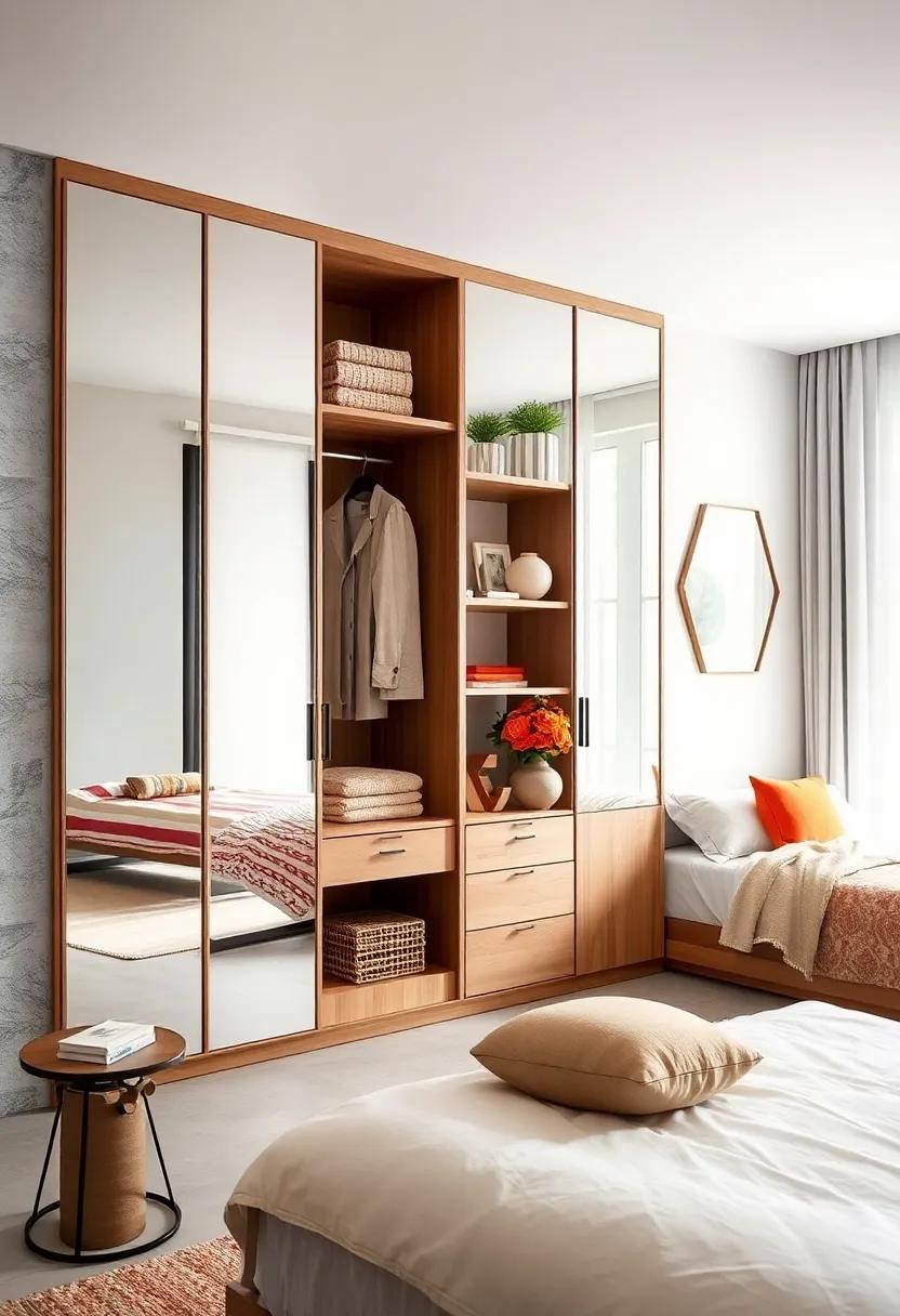 Add Mirrors: Incorporate mirrors within your open shelving design to visually enlarge your space and reflect light, creating an airy and inviting environment