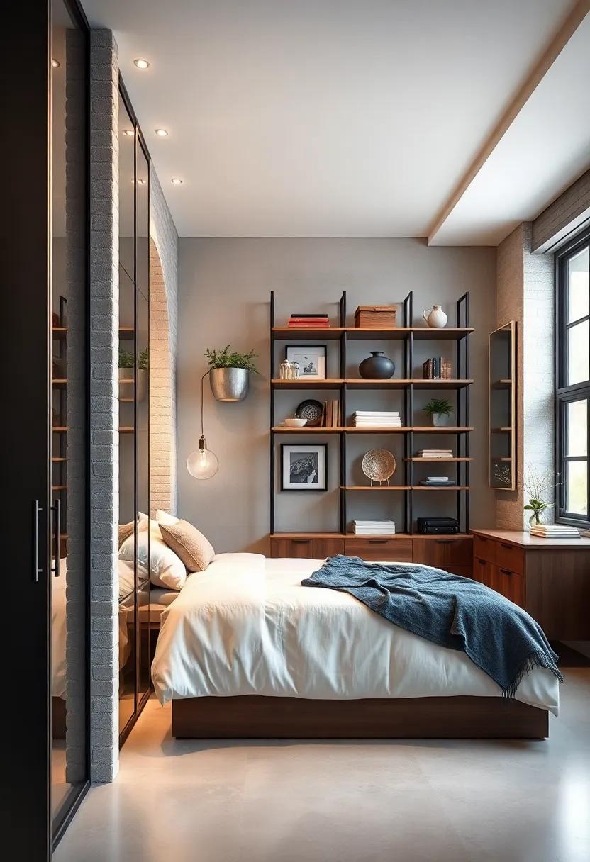 Chic Industrial: Opt for metal shelving combined with wooden accents for an industrial look, creating a striking contrast that celebrates both form and function