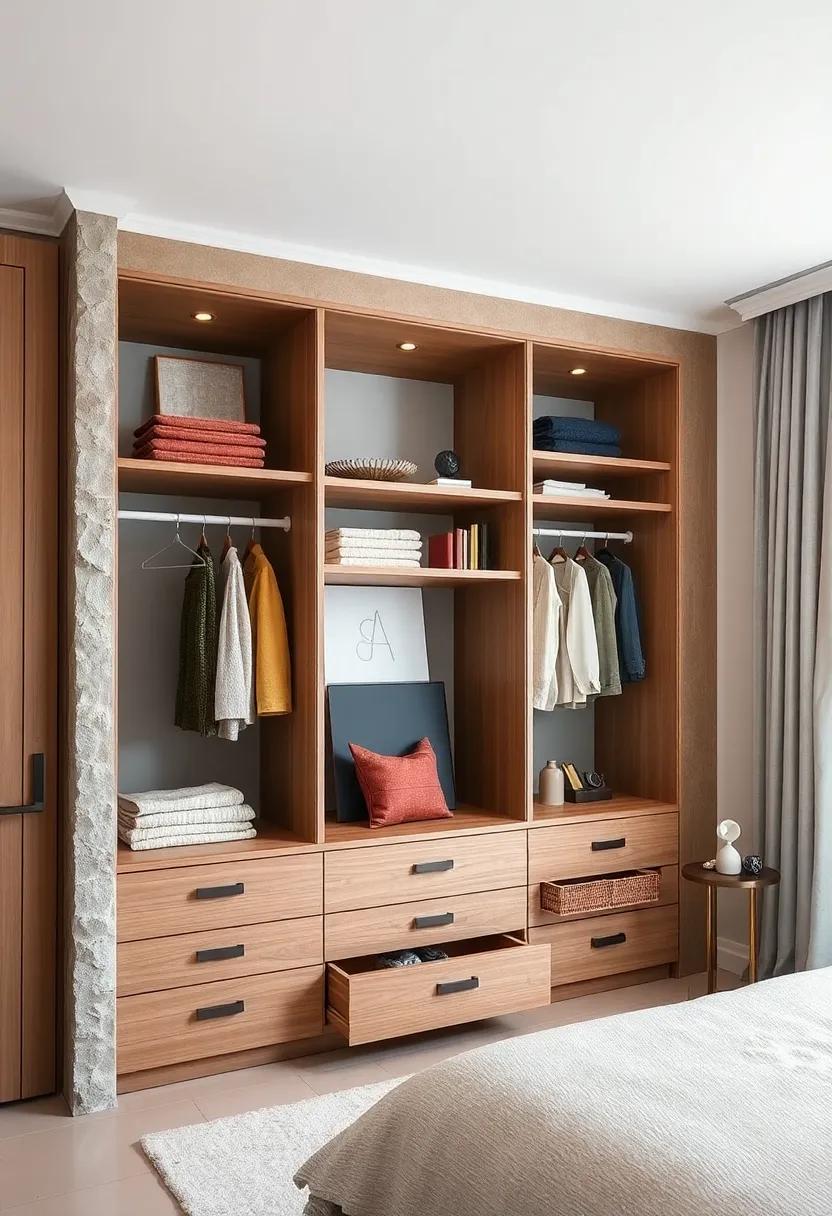 Hidden Storage: Incorporate open shelving with drawers beneath it, allowing for a mix of visibility for your favorite pieces while hiding away less frequently used items