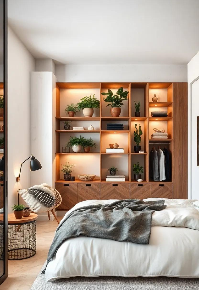 Outside-In: Incorporate natural elements like potted plants or greenery on your open shelves to bring a bit of the outdoors inside, enhancing tranquility and freshness