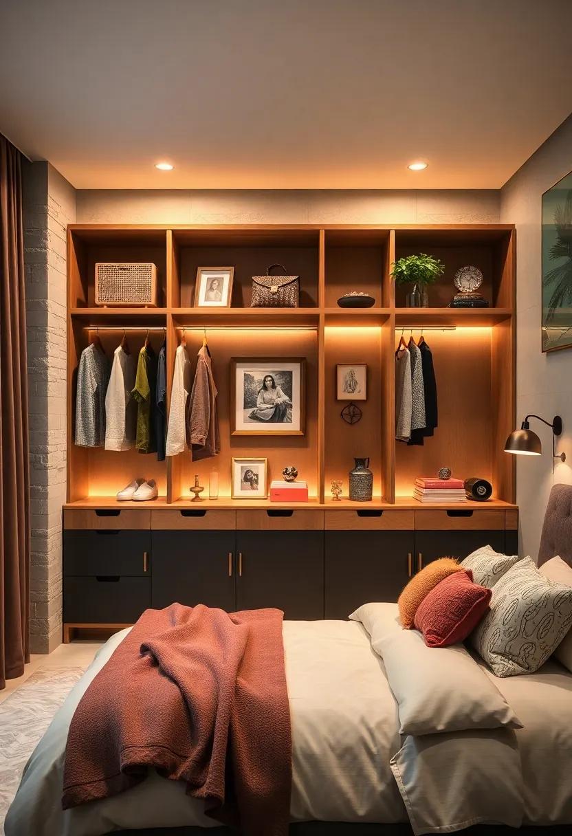 Personalization: Frame personal photos or mementos alongside your wardrobe essentials, creating a nostalgic atmosphere that personalizes your space
