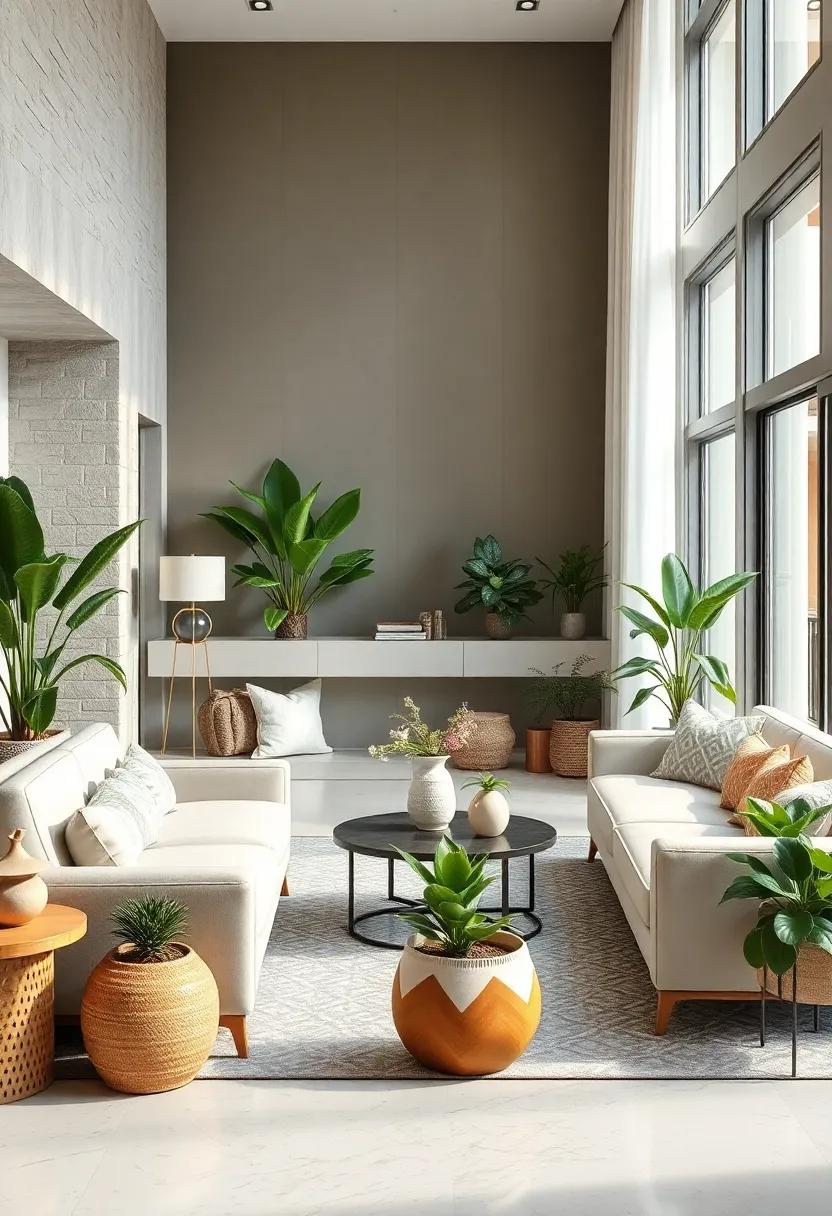 Choose unique planters that double as statement pieces, such as ceramic sculptures or handwoven baskets, adding ⁣artistic flair to your⁣ biophilic design