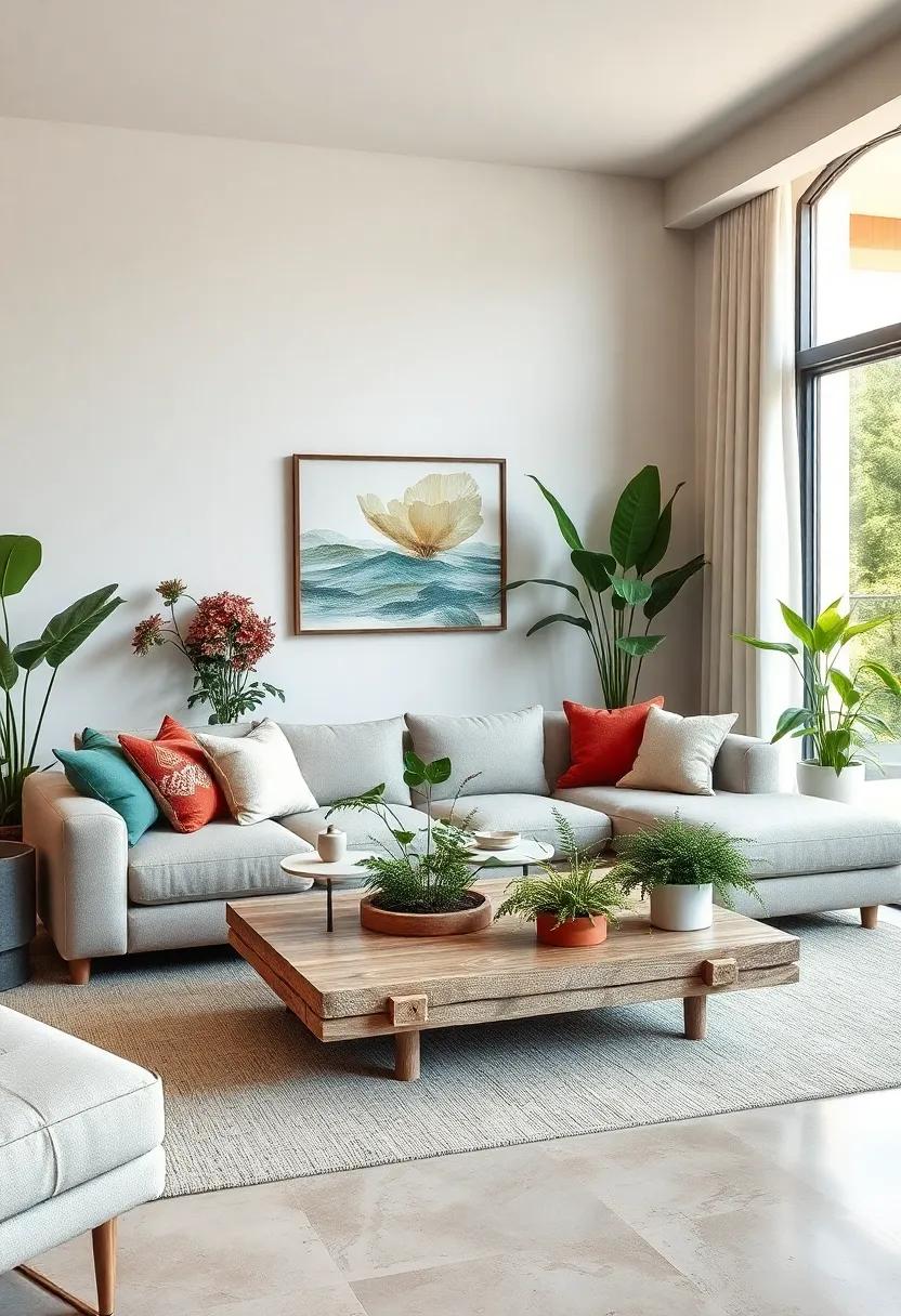 Choose multi-functional furniture, like coffee tables⁣ with built-in planters, making your living room more interactive and inviting for guests