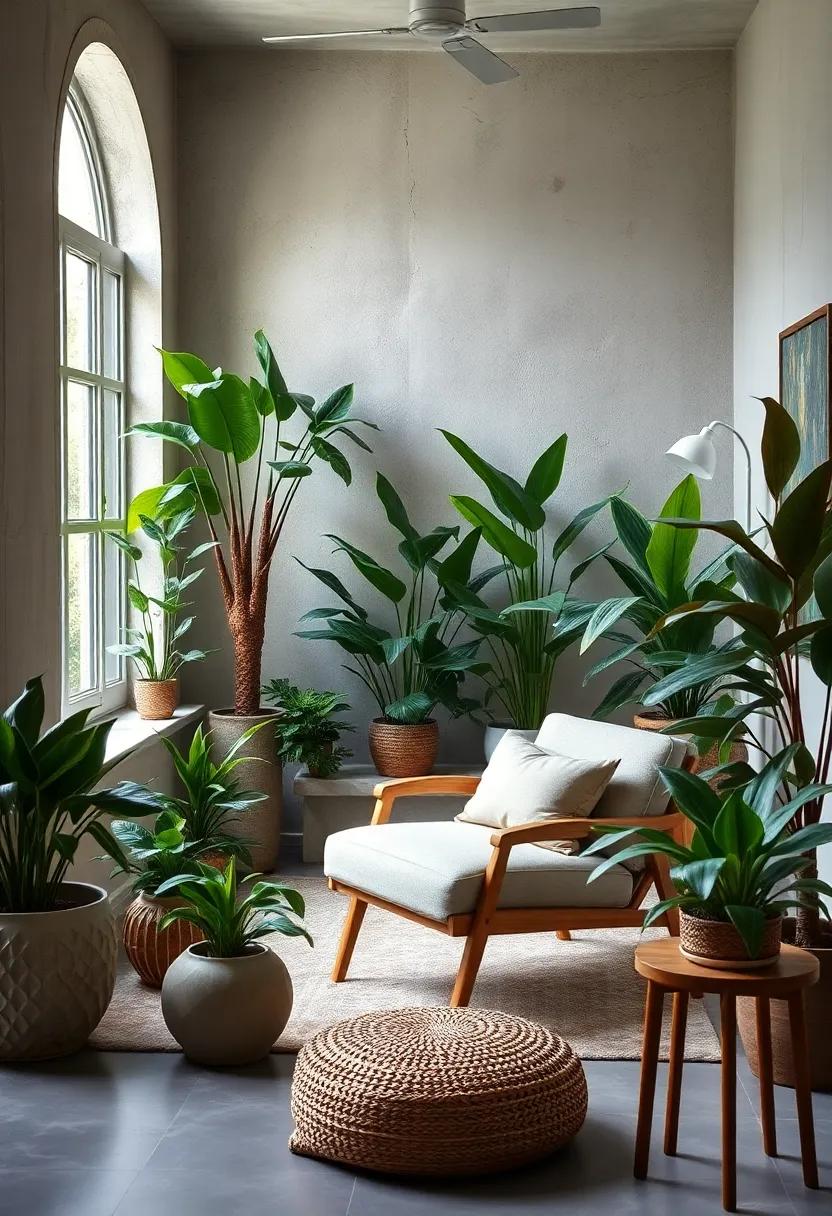 Design a cozy reading nook surrounded by lush⁢ greenery, where the warmth of plants complements your favorite chair and invites relaxation