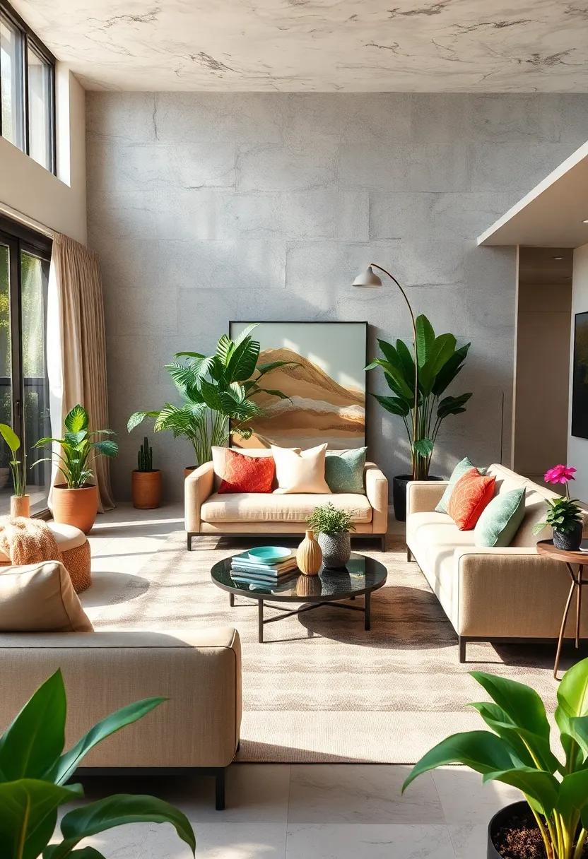 Celebrate seasonal⁢ changes by rotating plants—adding festive ​touches with autumn leaves in⁣ fall or brightly colored ‍blooms in spring⁣ for a⁢ living room that evolves with nature