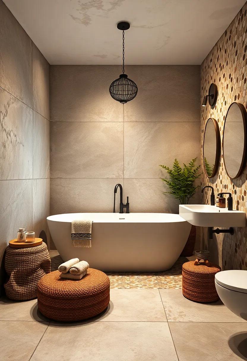 Artistic Statements: Choose oversized mosaic tiles that act as bold art pieces, turning your bathroom into an intimate gallery of inspiration