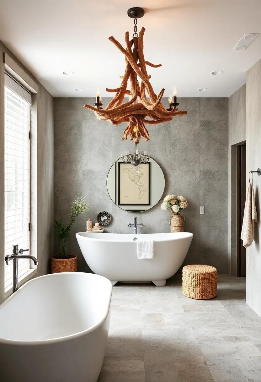 Antique Driftwood Chandeliers: Discover vintage driftwood chandeliers that offer a statement piece, merging history with coastal charm