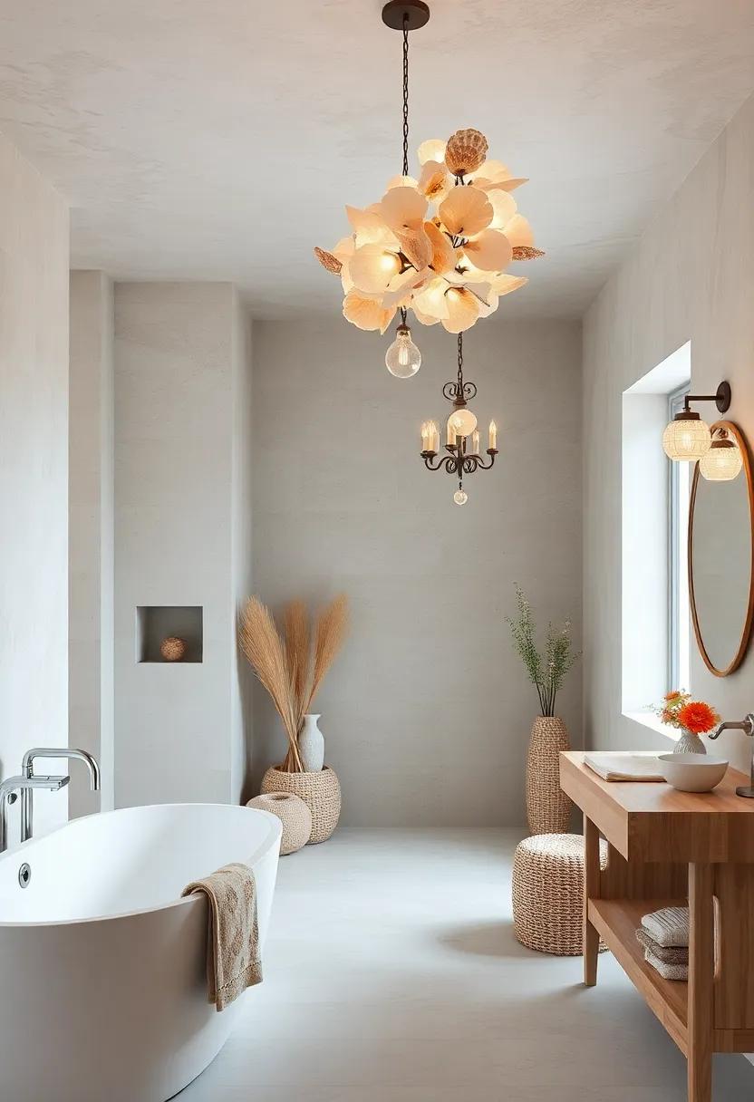 Shell-Inspired Chandeliers: Channel the ocean’s essence with chandeliers that feature seashell accents, bringing the beach into your space