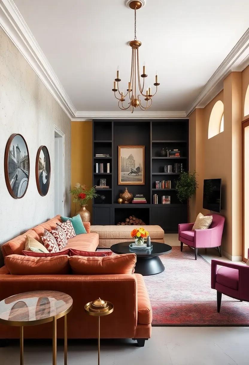 Baroque Revival: merge soft creams with gilded accents and rich tones of teal and plum for an opulent and indulgent touch
