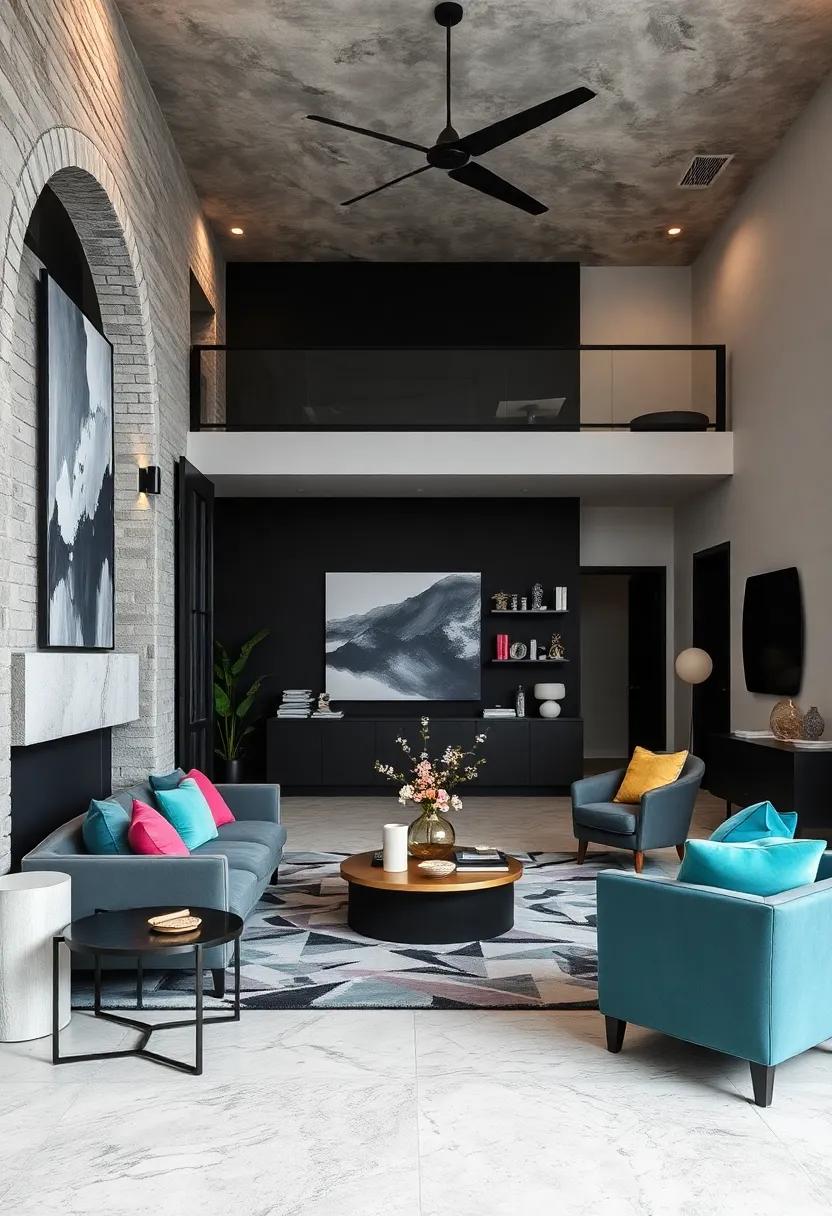 Bold Contrast: Opt for a striking combination of black, white, and a vibrant accent color like fuchsia or teal, for a dramatic and contemporary look