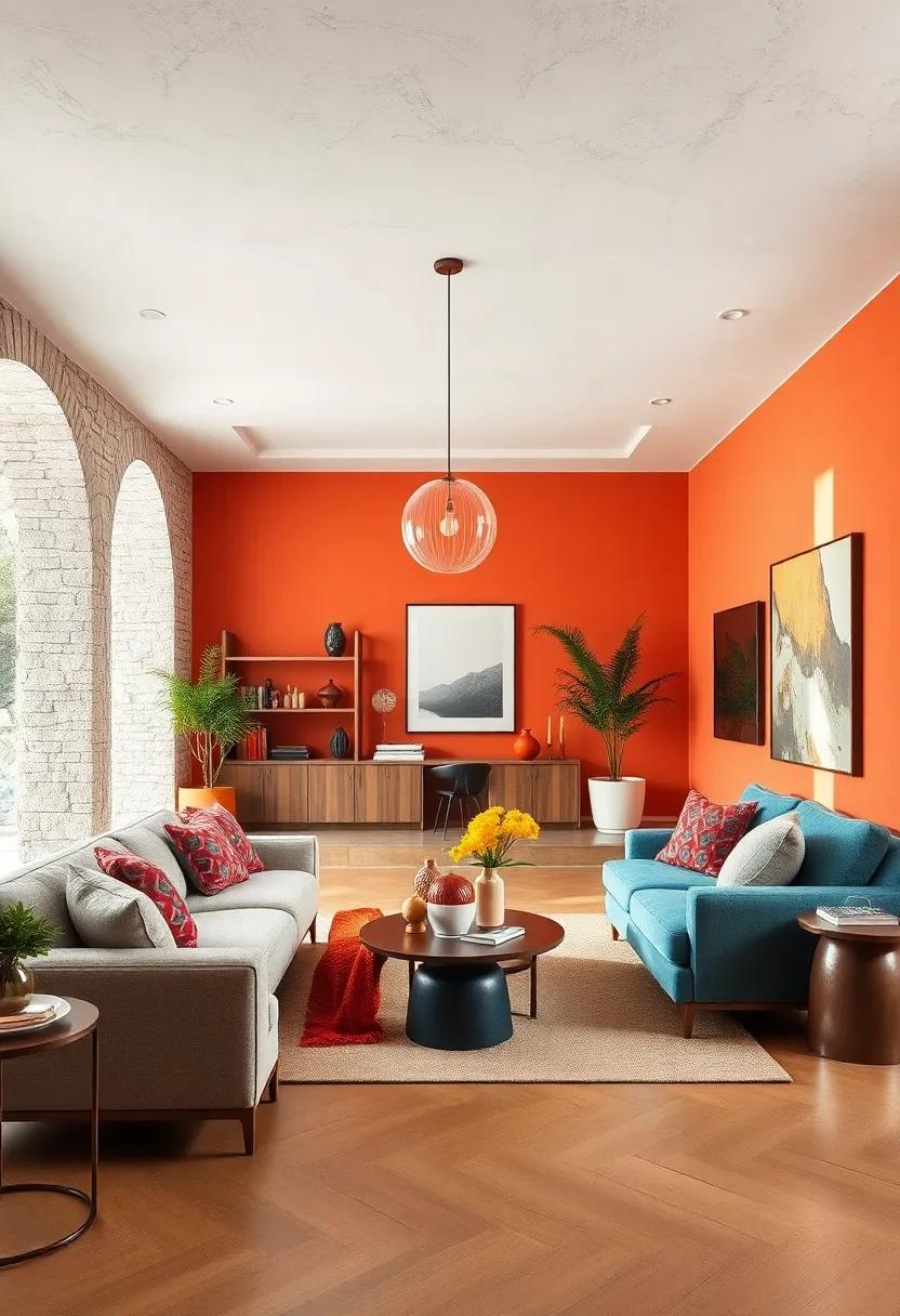 Monochrome Magic: Experiment with varying shades and tints of a single color, like striking blues or vibrant oranges, for a sophisticated and harmonious look