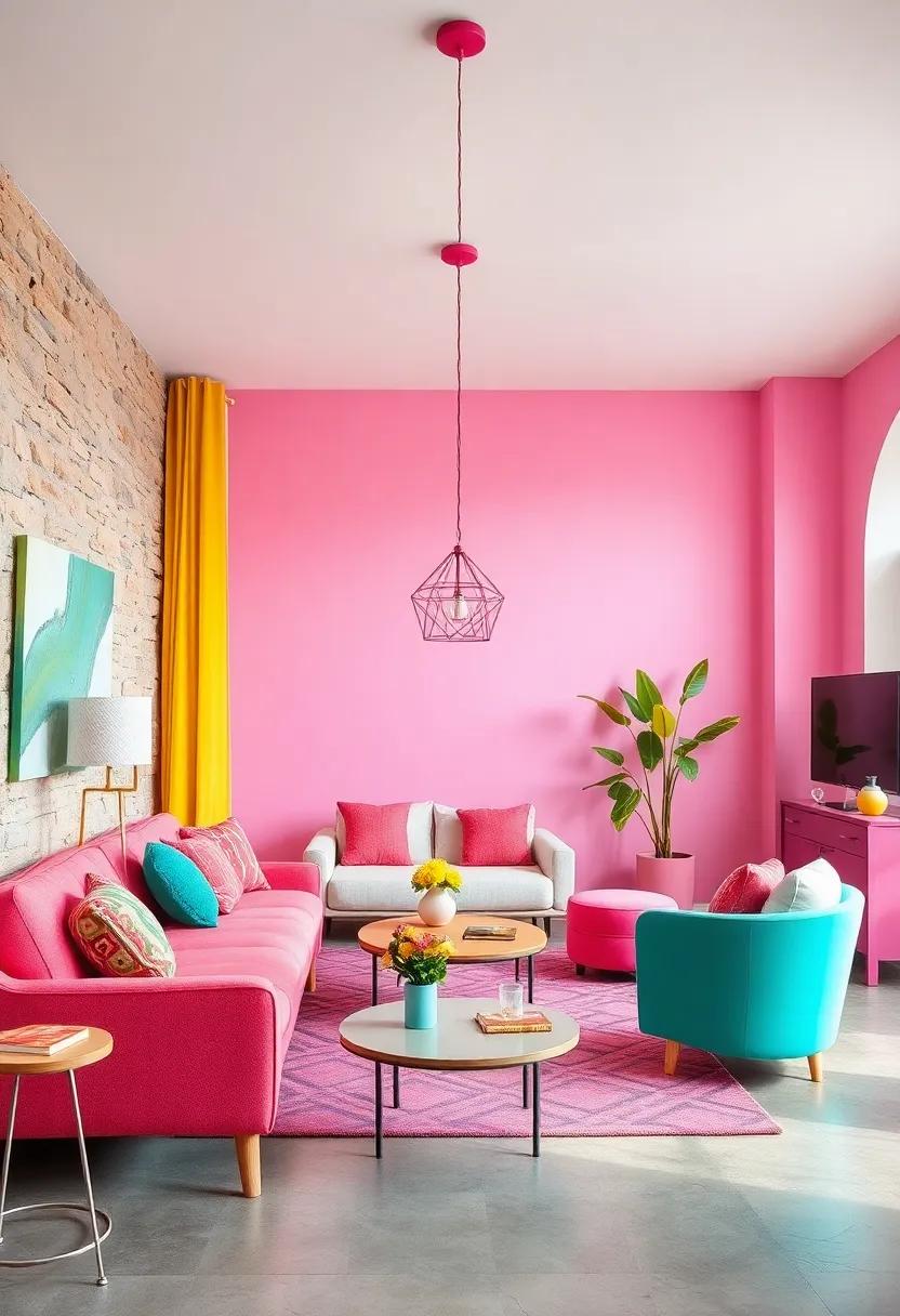 Retro Pop: Pair playful pinks, mint greens, and sunny yellows to revive the joyous spirit of vintage aesthetics and inspire a fun-loving environment