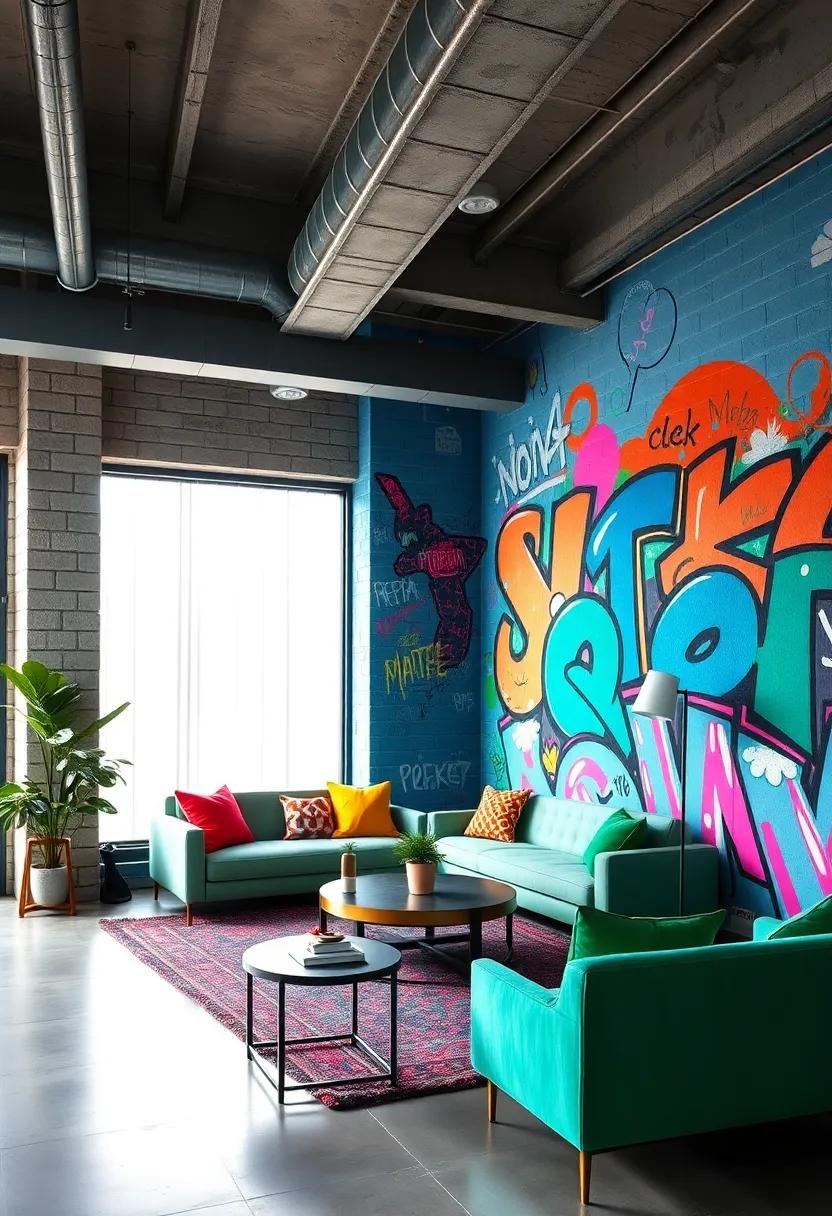 urban Graffiti: Combine bold reds, electric blues, and neon greens to channel an edgy, artistic vibe, perfect for a modern loft or creative workspace