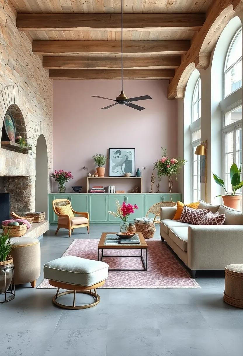Vintage Farmhouse: Combine muted pastels with rustic neutrals, such as faded mint, soft lilac, and cream, to create a charming, nostalgic aesthetic