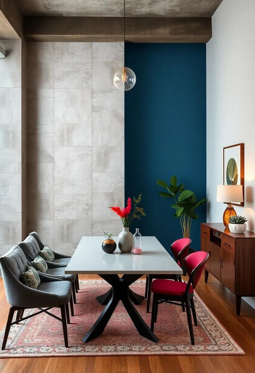 Create an Accent Wall with Wallpaper or Paint:⁤ Use bold colors ⁤or patterns⁢ on one wall ​to delineate your dining area and ‍add ⁣visual interest