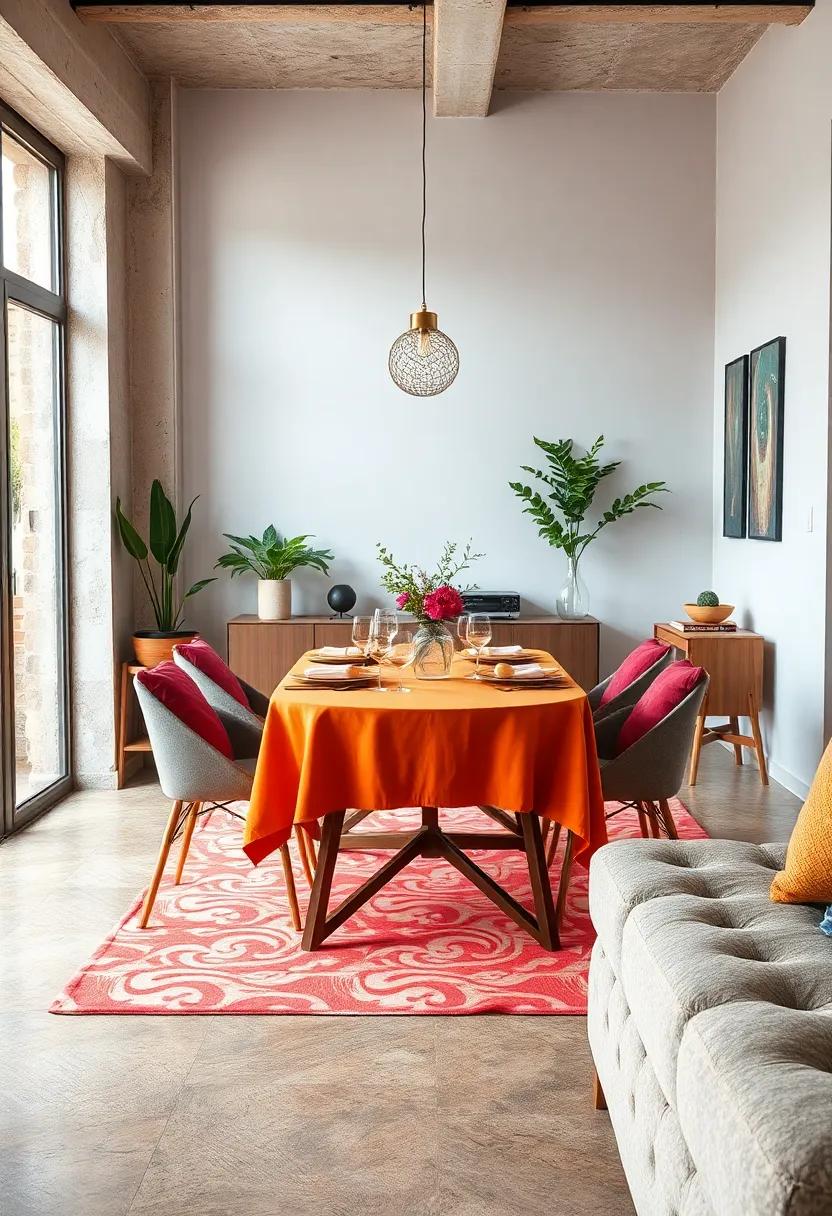 Incorporate⁣ Colorful Textiles: Use vibrant ⁢tablecloths, placemats, or napkins to⁤ add a pop‌ of color and personality ​to your dining setup
