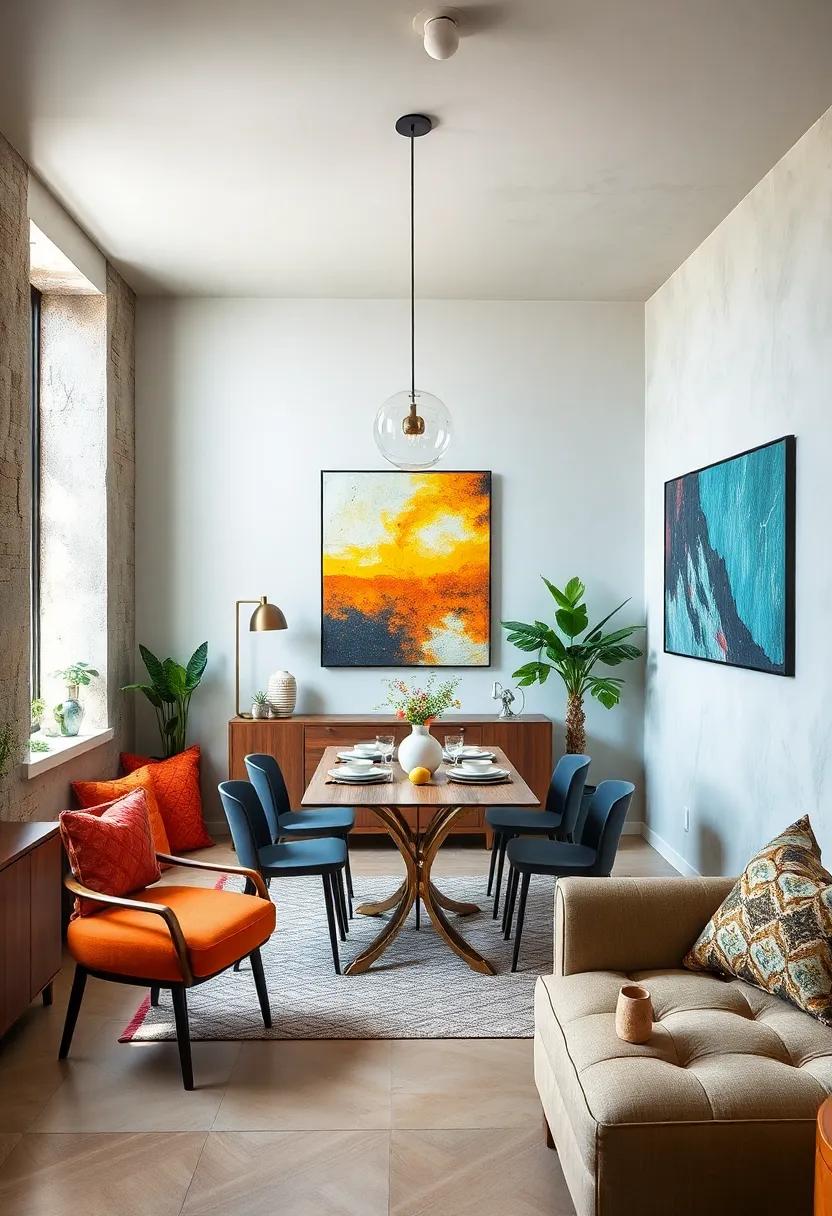 Transform Walls into Artwork: Use removable wallpaper or decals ⁢for a temporary yet impactful⁣ change that can freshen up your dining area