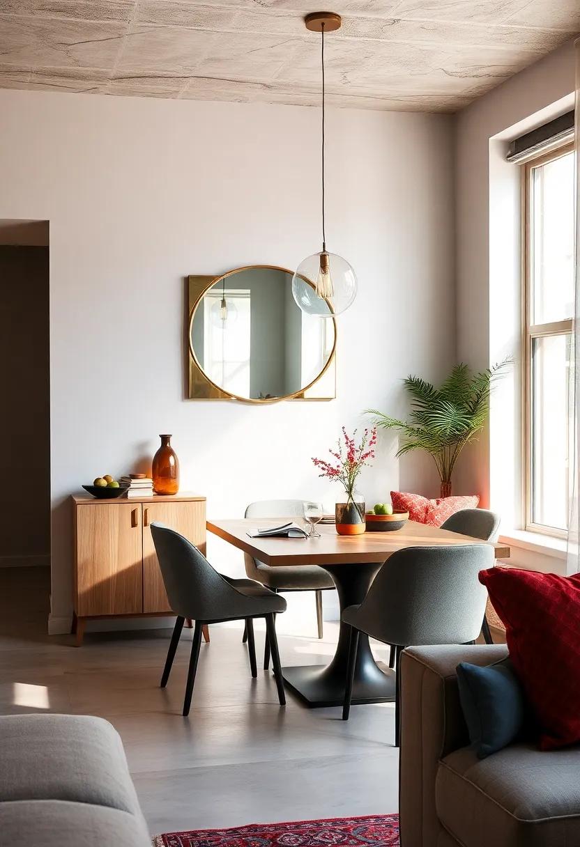 Use Mirrors to enhance‍ Light: Hang a mirror across from a window or light source to‌ reflect light, making your dining area⁤ brighter and feel more spacious