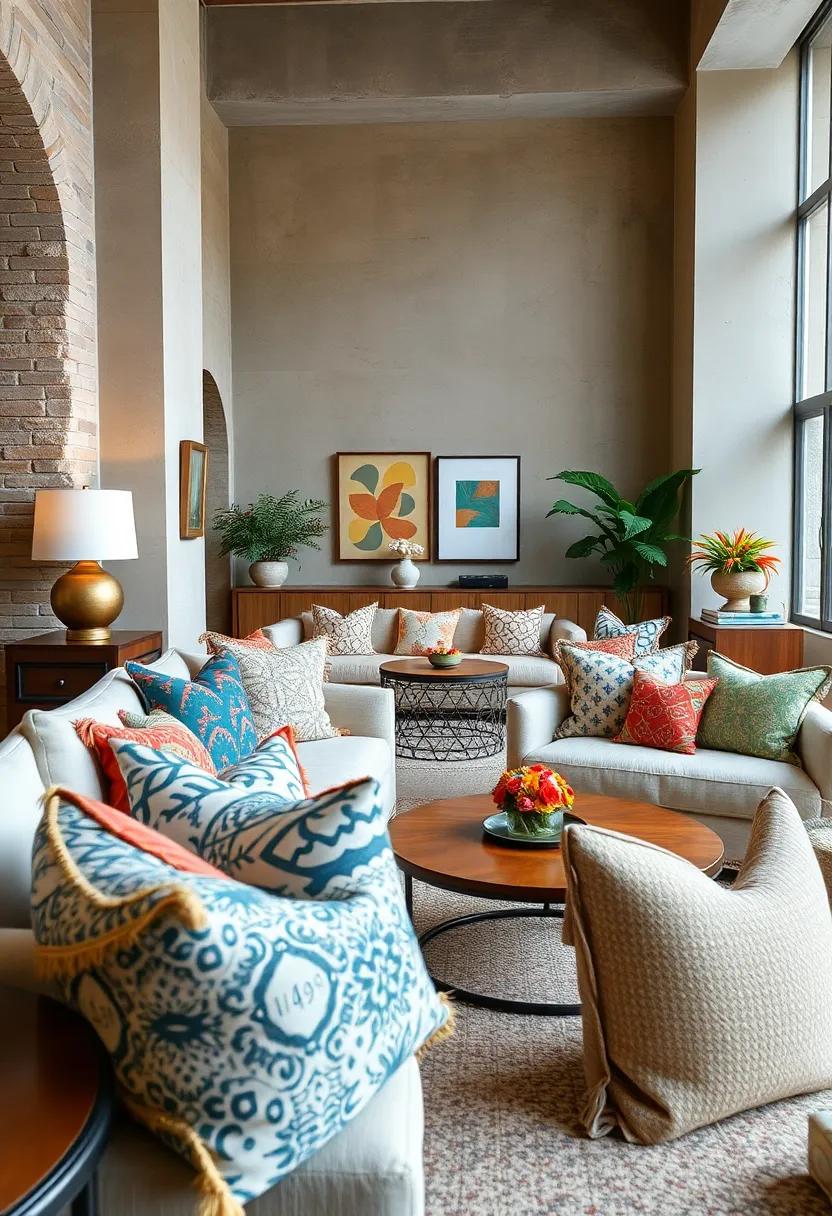 Accent Pillows: Use an array of decorative pillows in various designs to create a focal point on couches and chairs