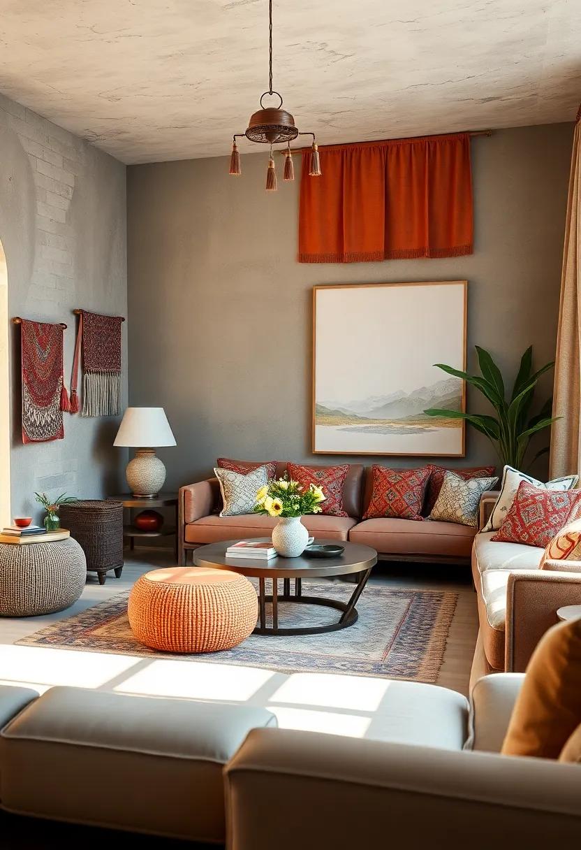 Bohemian Accents: Add a boho touch with fringe and tassels on textiles, enhancing the eclectic vibe of your interior