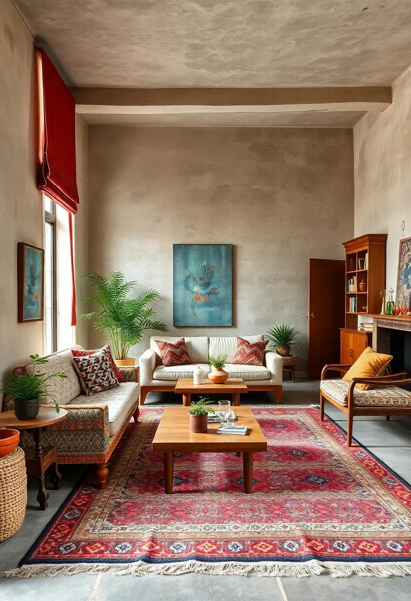 Cultural Rugs: Incorporate vintage or handmade rugs with unique patterns to tell a story and add history to your decor