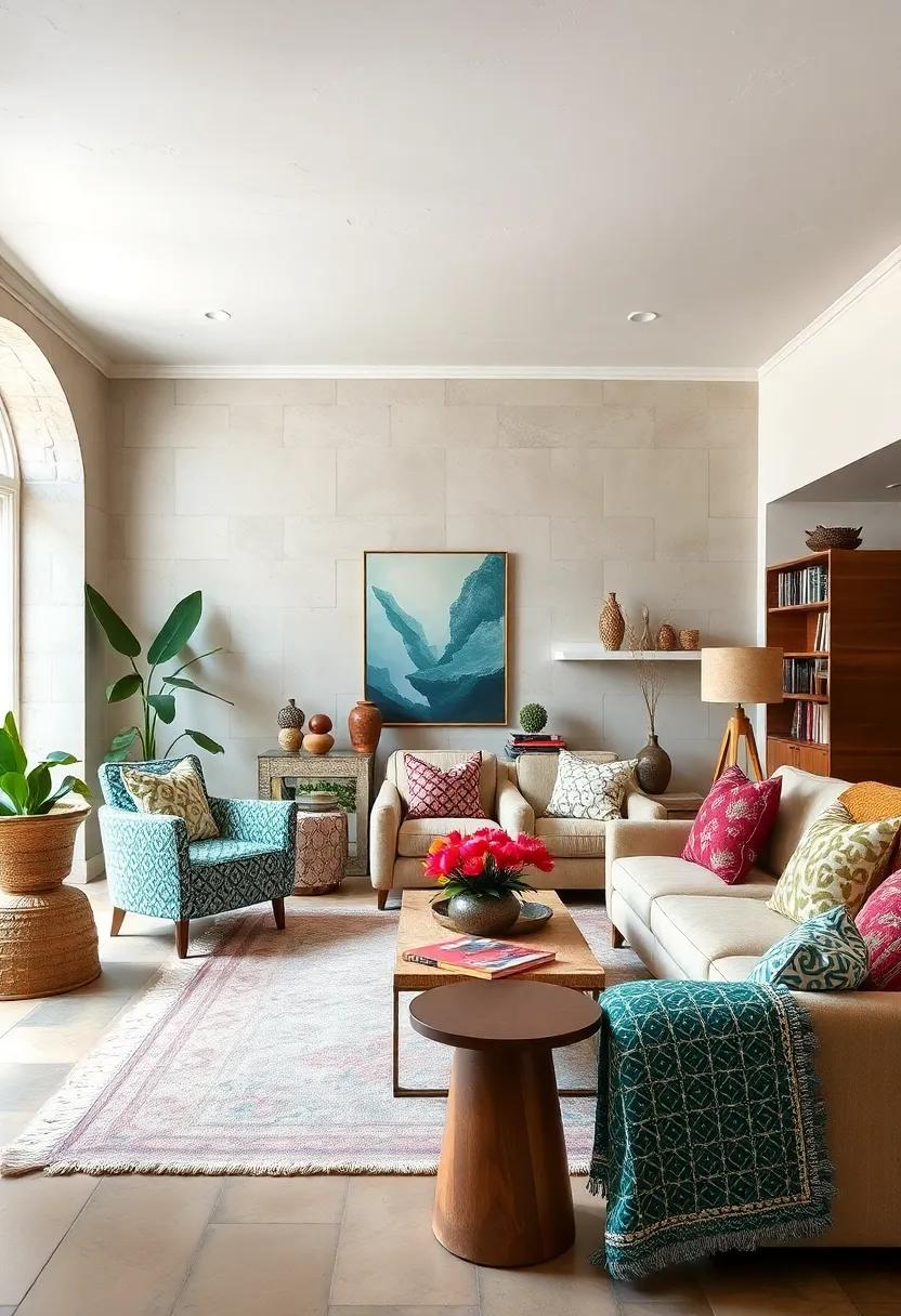 Mix and Match: Embrace the art of layering by combining different patterned textiles for a bold, cohesive look