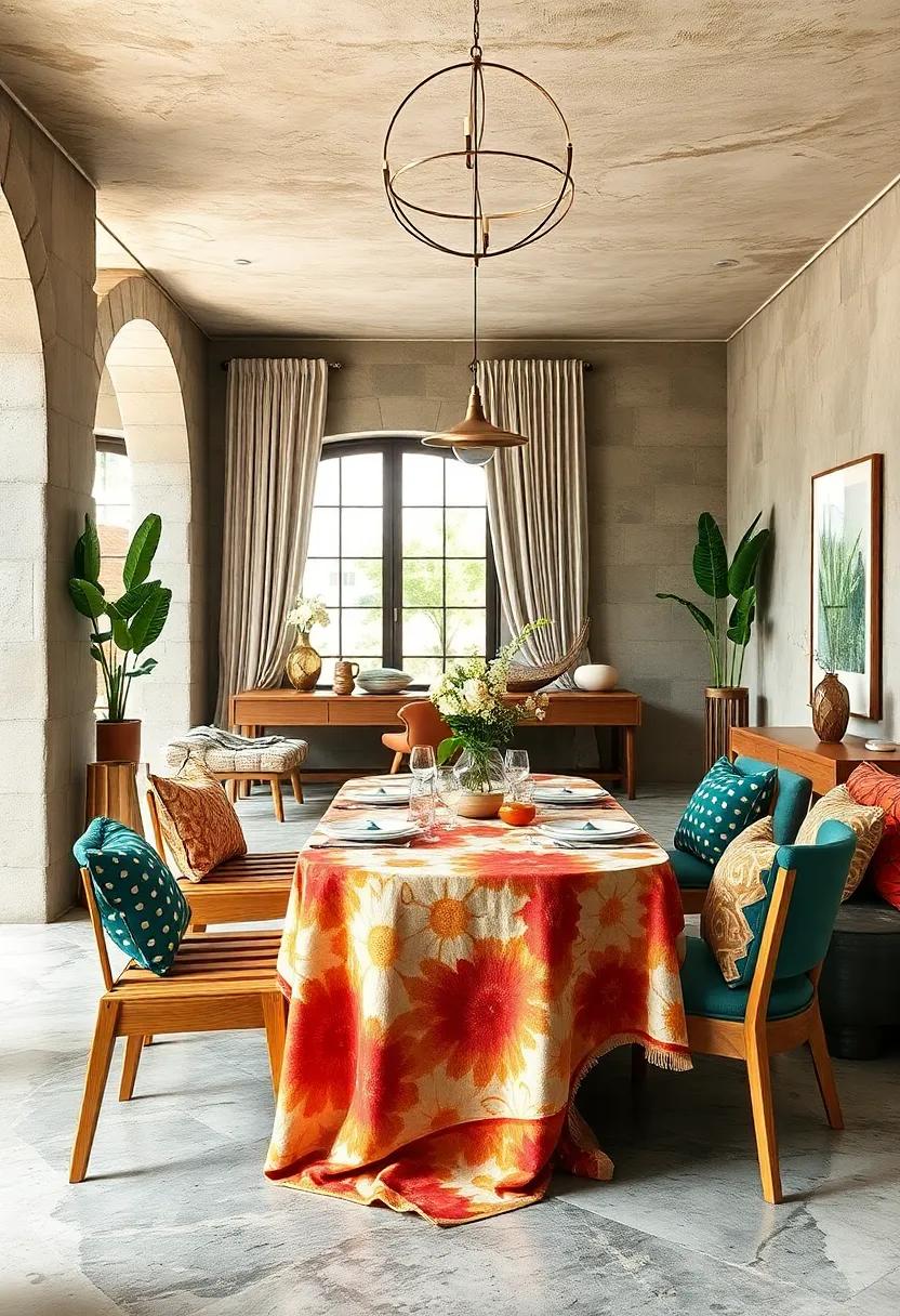 Playful Table Linens: Use patterned tablecloths and runners to make mealtimes more inviting and fun