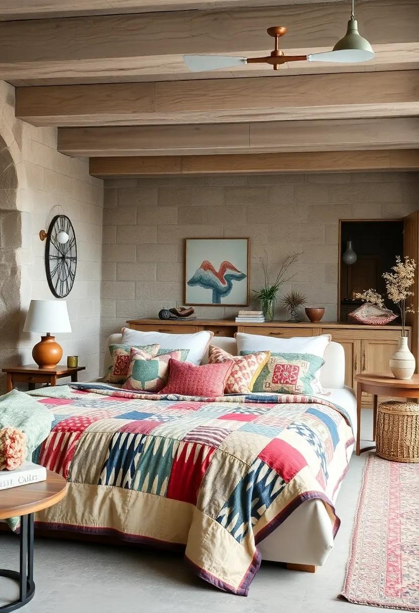 Quilt Cozy: Incorporate a patchwork quilt on your bed or sofa to add a burst of color and texture to your space