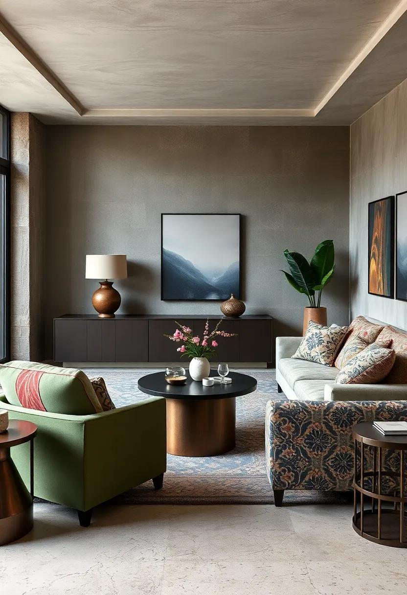 Upholstered Furniture: Opt for chairs or sofas upholstered in striking fabrics to make a statement in your living area